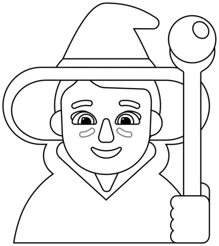 Woman Mage Emoji Coloring Page